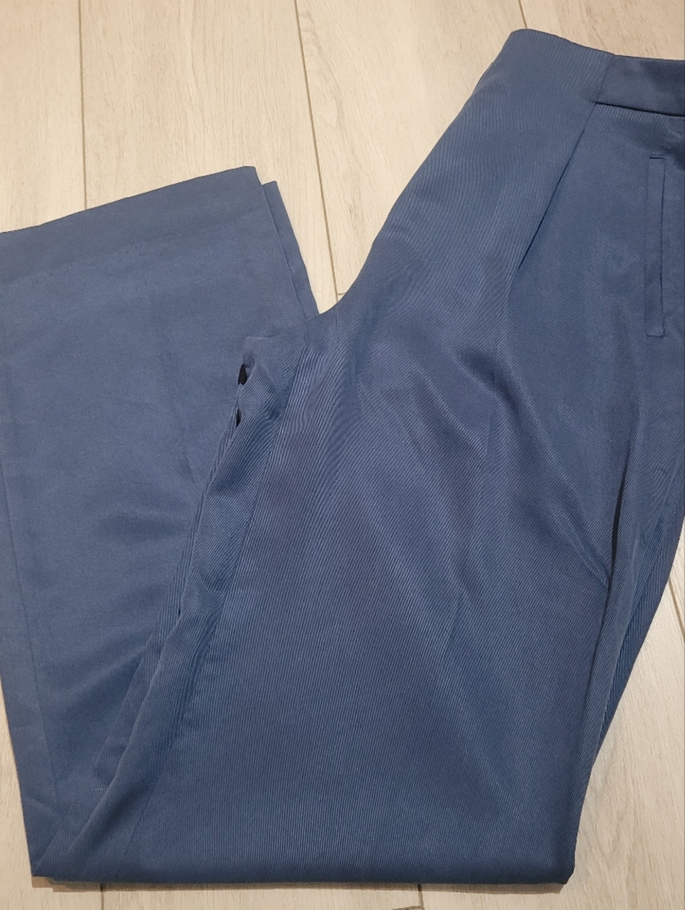 RW&Co Women's High Waist Pleated Front Wide Leg Trousers 2 Blue Tailored NEW